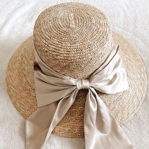 Straw Hat with Silk Detail